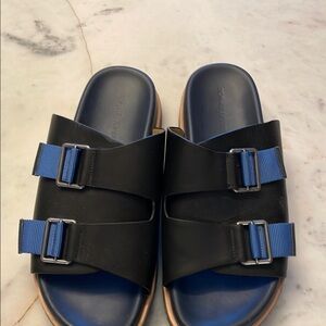 Men's Black and Blue Sandals